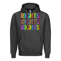 Charcoal Heather rights rights rights (pride) Zipper Hoodie - Zillion Design Studio