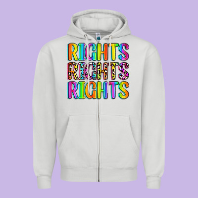 Rights Rights Rights (pride) Zipper Hoodie Designed By Zillion Design Studio