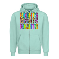 Seafoam rights rights rights (pride) Zipper Hoodie - Zillion Design Studio