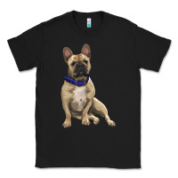 Black french bulldog with royal blue Classic Tee - RanaPortraitStore