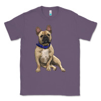 Lavender french bulldog with royal blue Classic Tee - RanaPortraitStore