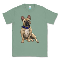 Sage french bulldog with royal blue Classic Tee - RanaPortraitStore