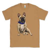 Toasted Coconut french bulldog with royal blue Classic Tee - RanaPortraitStore