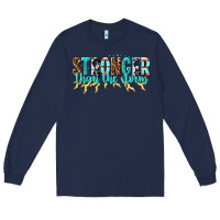 Navy stronger than the storm Long Sleeve Tee - texasbilliewilder