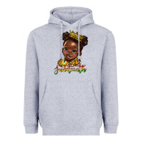 Heather Grey juneteenth black girl Heavyweight Hoodie - HRA Design Shop
