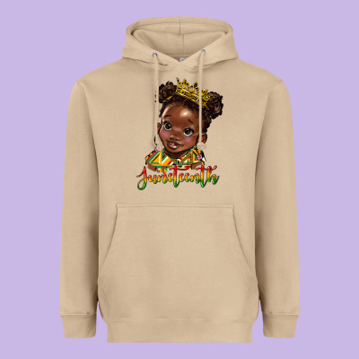 Juneteenth Black Girl Heavyweight Hoodie Designed By Hra Design Shop
