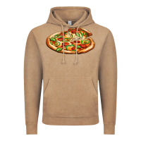 Vintage Coffee big pizza Vintage Hoodie - AdoDesignShop