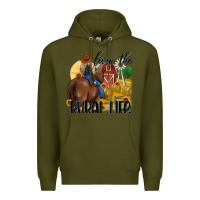 Army Green livin the rural life Premium Hoodie - MaliasSmallBusiness