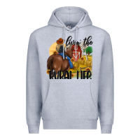 Heather Grey livin the rural life Premium Hoodie - MaliasSmallBusiness