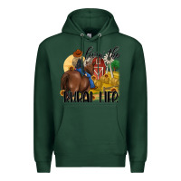Sports Green livin the rural life Premium Hoodie - MaliasSmallBusiness
