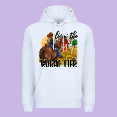 Livin The Rural Life Premium Hoodie Designed By Maliassmallbusiness