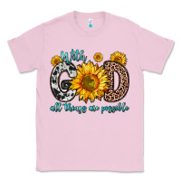 Bubblegum Pink with god all things are possible sunflower Classic Tee - Zillion Design Studio