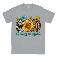 Heather Grey with god all things are possible sunflower Classic Tee - Zillion Design Studio