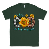 Sports Green with god all things are possible sunflower Classic Tee - Zillion Design Studio