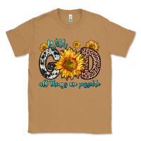 Toasted Coconut with god all things are possible sunflower Classic Tee - Zillion Design Studio