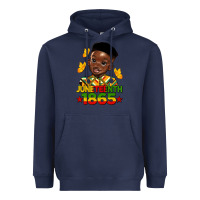 Navy juneteenth 1865 black boy Heavyweight Hoodie - HRA Design Shop