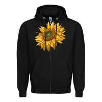 Black sunflower Zipper Hoodie - RanaPortraitStore