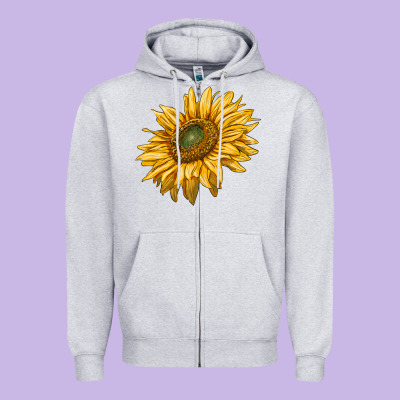 Sunflower Zipper Hoodie Designed By Ranaportraitstore