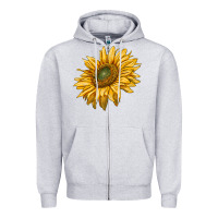 Heather Grey sunflower Zipper Hoodie - RanaPortraitStore