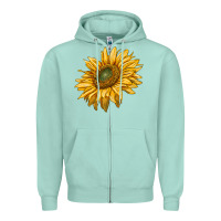 Seafoam sunflower Zipper Hoodie - RanaPortraitStore