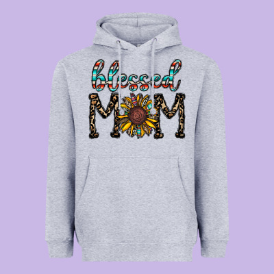 Blessed Mom Heavyweight Hoodie Designed By Cowhidedigitalart