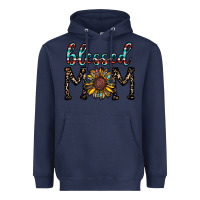Navy blessed mom Heavyweight Hoodie - CowhideDigitalArt