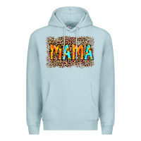Blue Mist Leopard Sunflower Mama Premium Hoodie - RanaPortraitStore