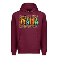 Burgundy Leopard Sunflower Mama Premium Hoodie - RanaPortraitStore