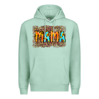 Seafoam Leopard Sunflower Mama Premium Hoodie - RanaPortraitStore
