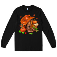 Black fall pumpkins  cowgirl  and roses Long Sleeve Tee - AdoDesignShop