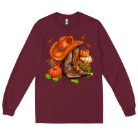 Burgundy fall pumpkins  cowgirl  and roses Long Sleeve Tee - AdoDesignShop