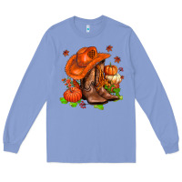 Colony Blue fall pumpkins  cowgirl  and roses Long Sleeve Tee - AdoDesignShop