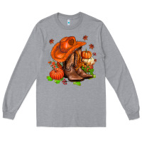 Heather Grey fall pumpkins  cowgirl  and roses Long Sleeve Tee - AdoDesignShop