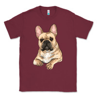 Burgundy french bulldog sitting Classic Tee - RanaPortraitStore