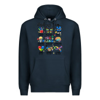 Navy god says  am autism Premium Hoodie - MaliasSmallBusiness