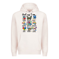 Pale Pink god says  am autism Premium Hoodie - MaliasSmallBusiness
