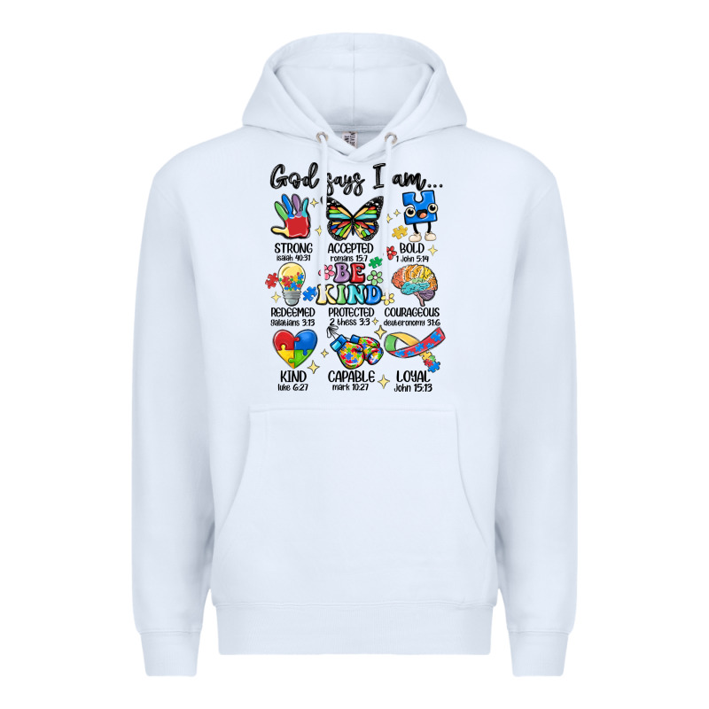 God Says  Am Autism Premium Hoodie by MaliasSmallBusiness | Teevron