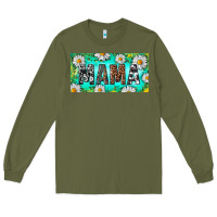 Army Green Turquoise and Daisy Mama Long Sleeve Tee - RanaPortraitStore