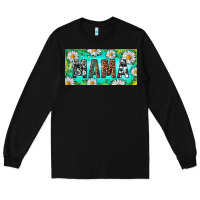 Black Turquoise and Daisy Mama Long Sleeve Tee - RanaPortraitStore