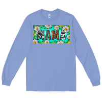 Colony Blue Turquoise and Daisy Mama Long Sleeve Tee - RanaPortraitStore