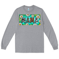 Heather Grey Turquoise and Daisy Mama Long Sleeve Tee - RanaPortraitStore