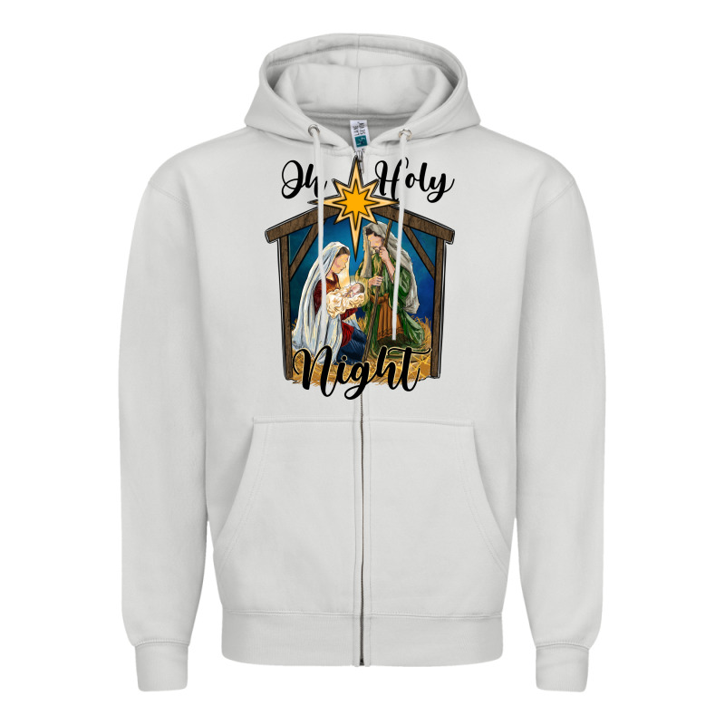 Oh Holy Night Holy Family Zipper Hoodie by RanaPortraitStore | Teevron
