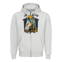 Dove Grey oh holy night holy family Zipper Hoodie - RanaPortraitStore