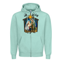Seafoam oh holy night holy family Zipper Hoodie - RanaPortraitStore