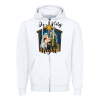White oh holy night holy family Zipper Hoodie - RanaPortraitStore