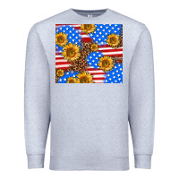 Heather Grey basic sunflower and leopard Premium Sweatshirt - AdoDesignShop
