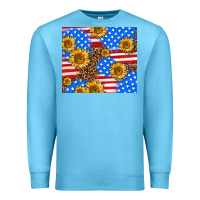 Ocean Blue basic sunflower and leopard Premium Sweatshirt - AdoDesignShop
