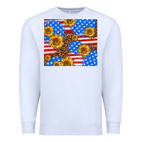 White basic sunflower and leopard Premium Sweatshirt - AdoDesignShop