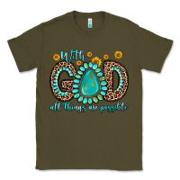 Army Green with god all things are possible gemstone Classic Tee - Zillion Design Studio