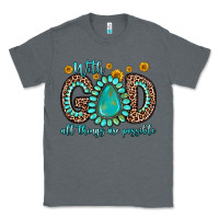 Charcoal Heather with god all things are possible gemstone Classic Tee - Zillion Design Studio